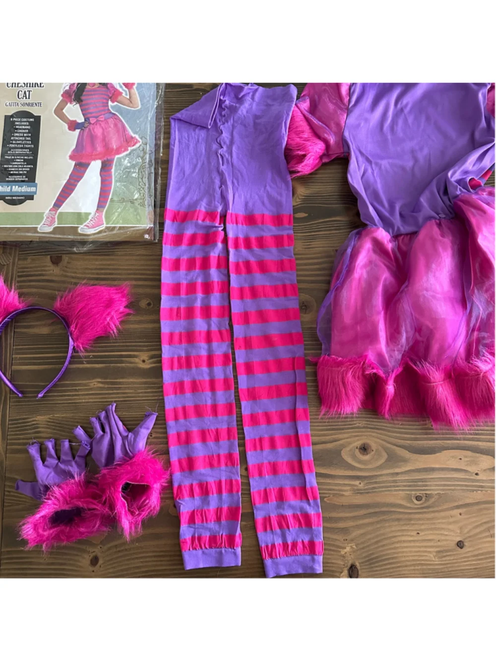 Amscan Cheshire Cat Costume Girls Medium Pink Purple Alice in Wonderland